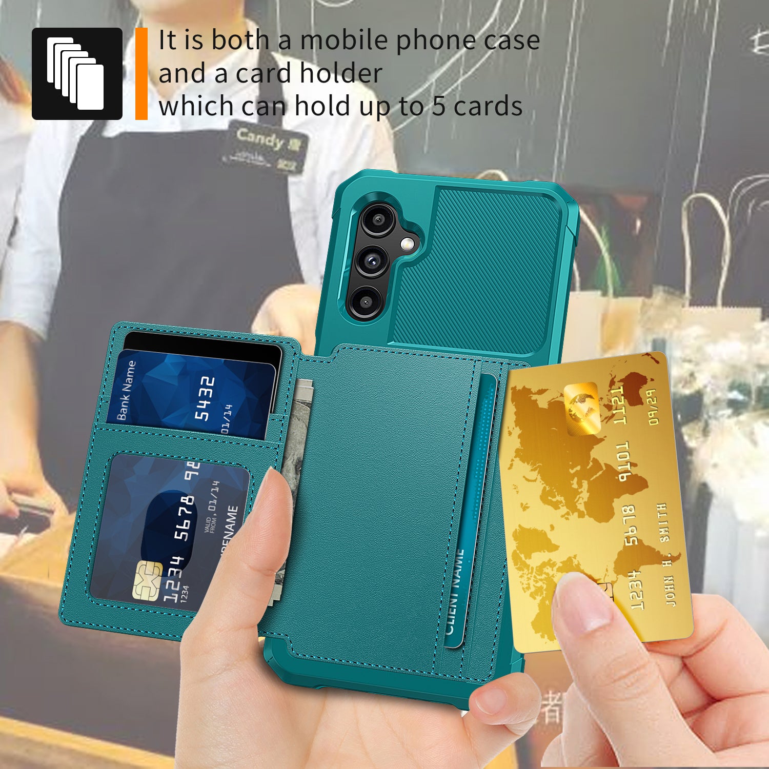 ZM03 for Samsung Galaxy A14 5G A14 4G Fall Protection PU Leather Coated TPU Case Card Holder Kickstand Phone Cover with Magnetic Metal Sheet ZM03 for Samsung Galaxy A14 5G A14 4G Fall Protection PU Leather Coated TPU Case Card Holder Kickstand Phone Cover with Magnetic Metal Sheet